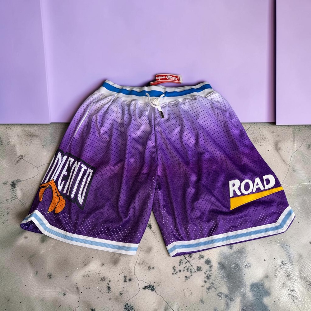 Headgear Classics Sacramento Road Runner Purple Mesh Basketball Shorts Medium